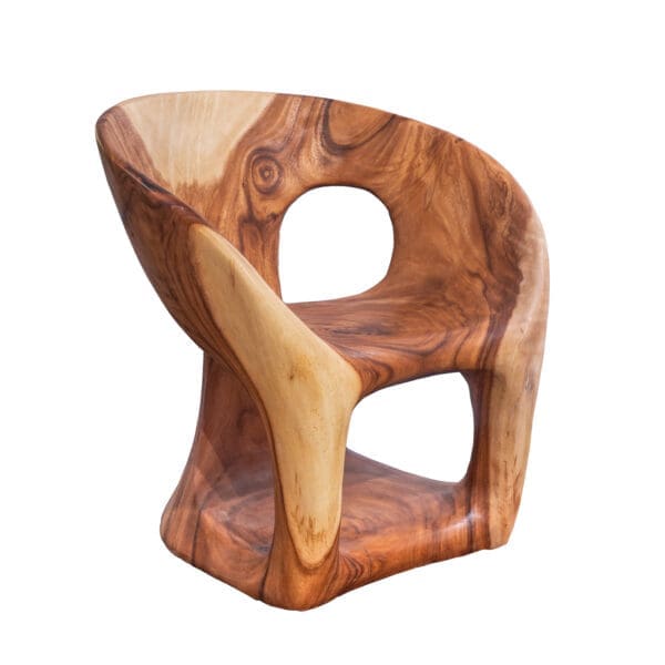 Live edge one-piece carved chair