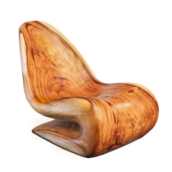 Live edge one-piece carved lounge chair