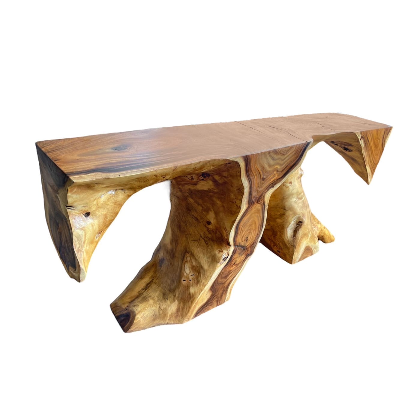 Console Table Live Edge Wood