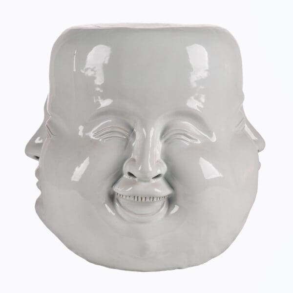 Four Faces Ceramic End Table