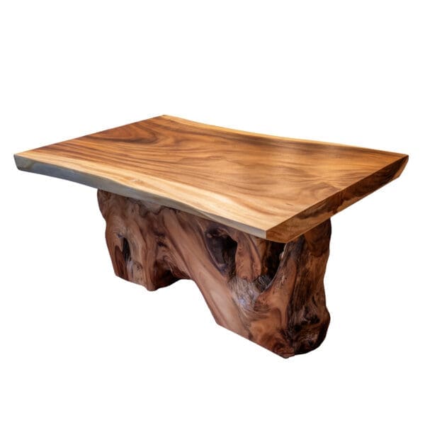 Live Edge Table with Natural Wood Base