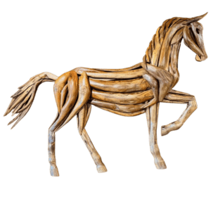 Teak Horse Art Wall Decor
