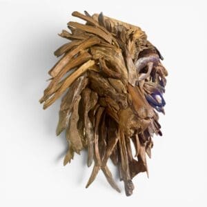 Teak Lion Head Wall Decor