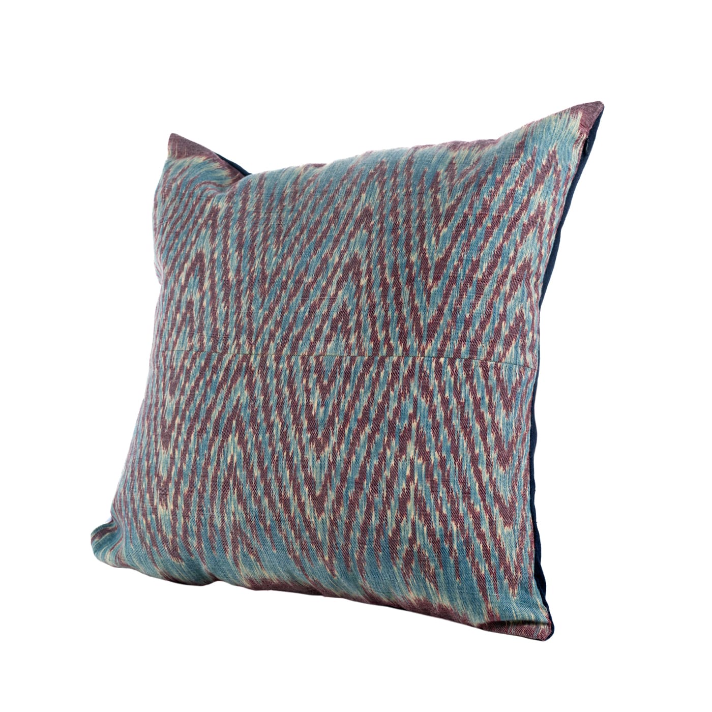 Thai Ikat pillow, blue and red