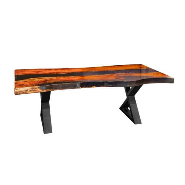 Live edge wood and resin coffee table