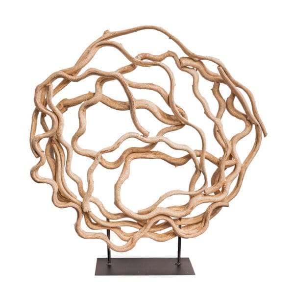 Jungle vines wood circular wall sculpture