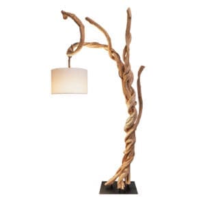 Jungle vines wood sculpture with lamp