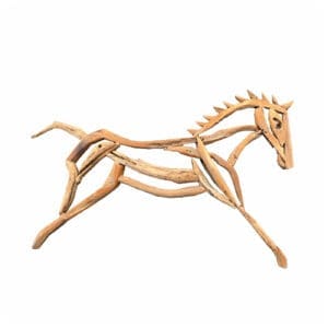 Teakwood 2 dimensional horse sculpture