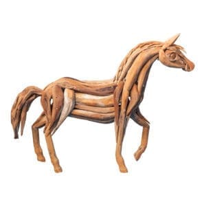 Teakwood half halt horse head sculpture