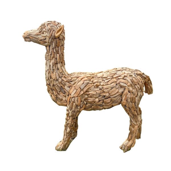 Teakwood llama sculpture