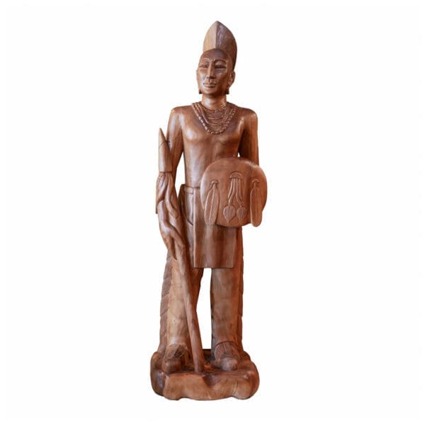 Wooden Indian Soldier Sculpture