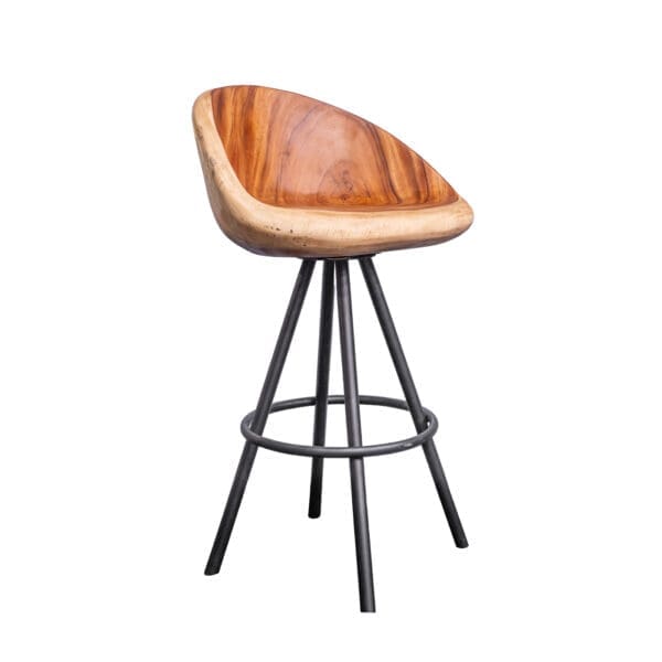 Live edge wood swivel stool