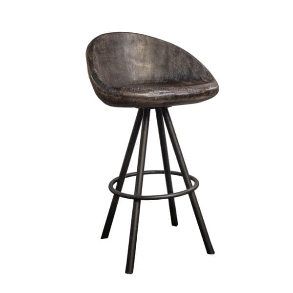 Swivel Stool, Black Shou Sugi Ban