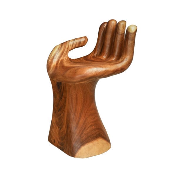 Hand-shaped live edge wood stool