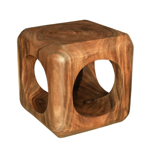 live edge wood stool, circles