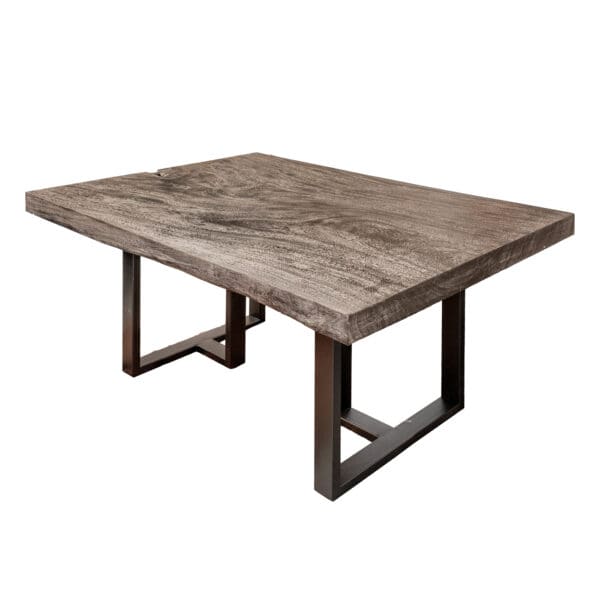 Rectangular live edge wood table, Black Shou Sugi Ban